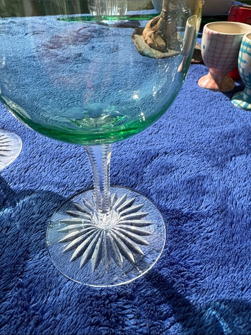 Uranium Glass Set of 6 Vintage Wine Glasses